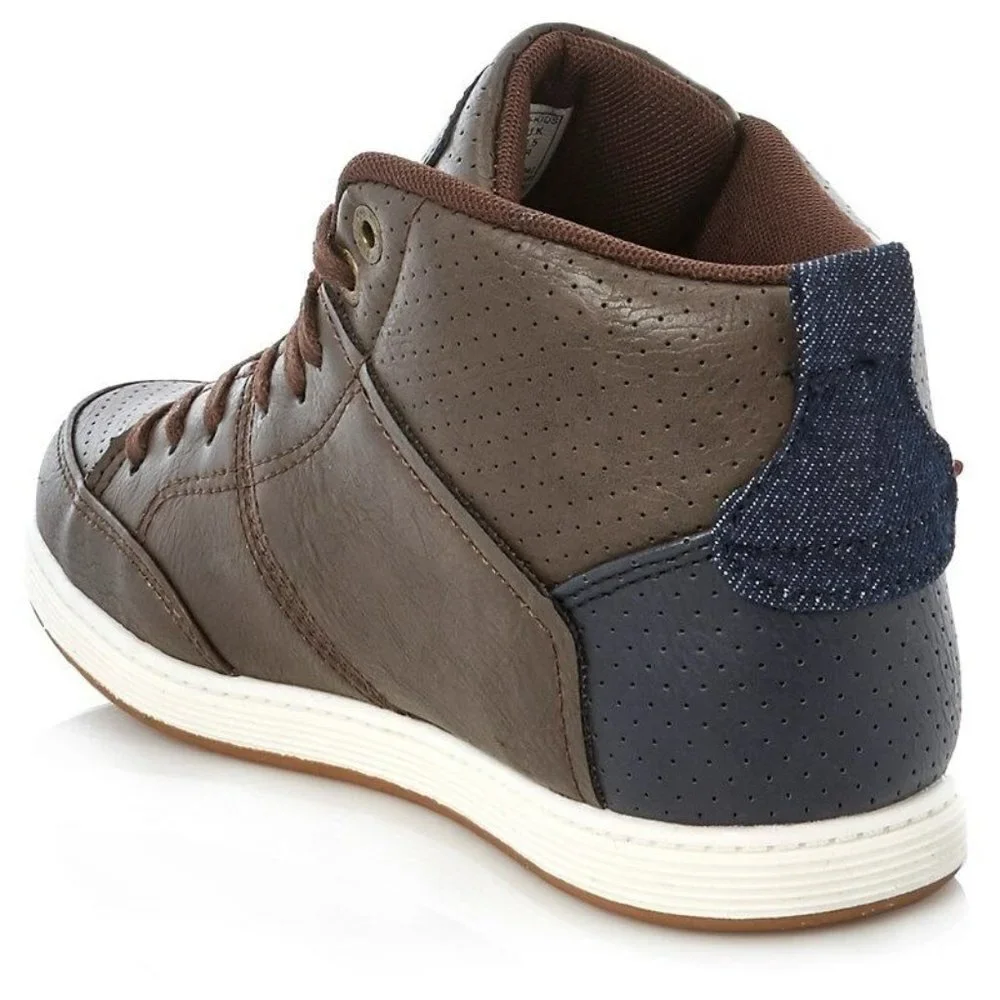 Levi's Gilles Millstone 2 Tone Brown/Navy Boys High Top Sneakers Size 6 M New